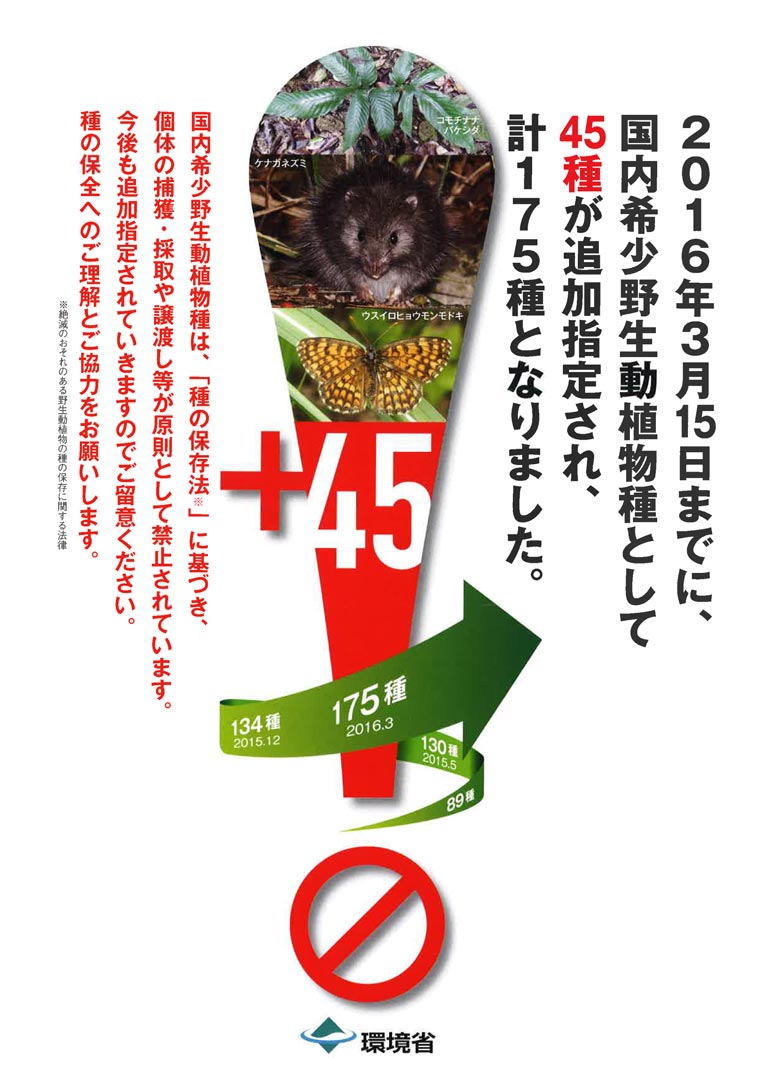 Gadenet(ガデネット)日本国内の希少野生動植物種について