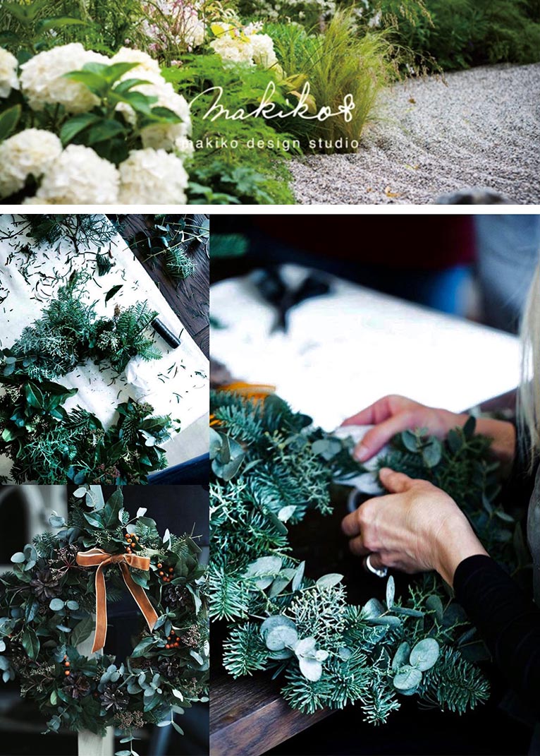 2020年12月11日　Christmas wreath-making Workshop in Tokyo　makiko design studio TOKYO