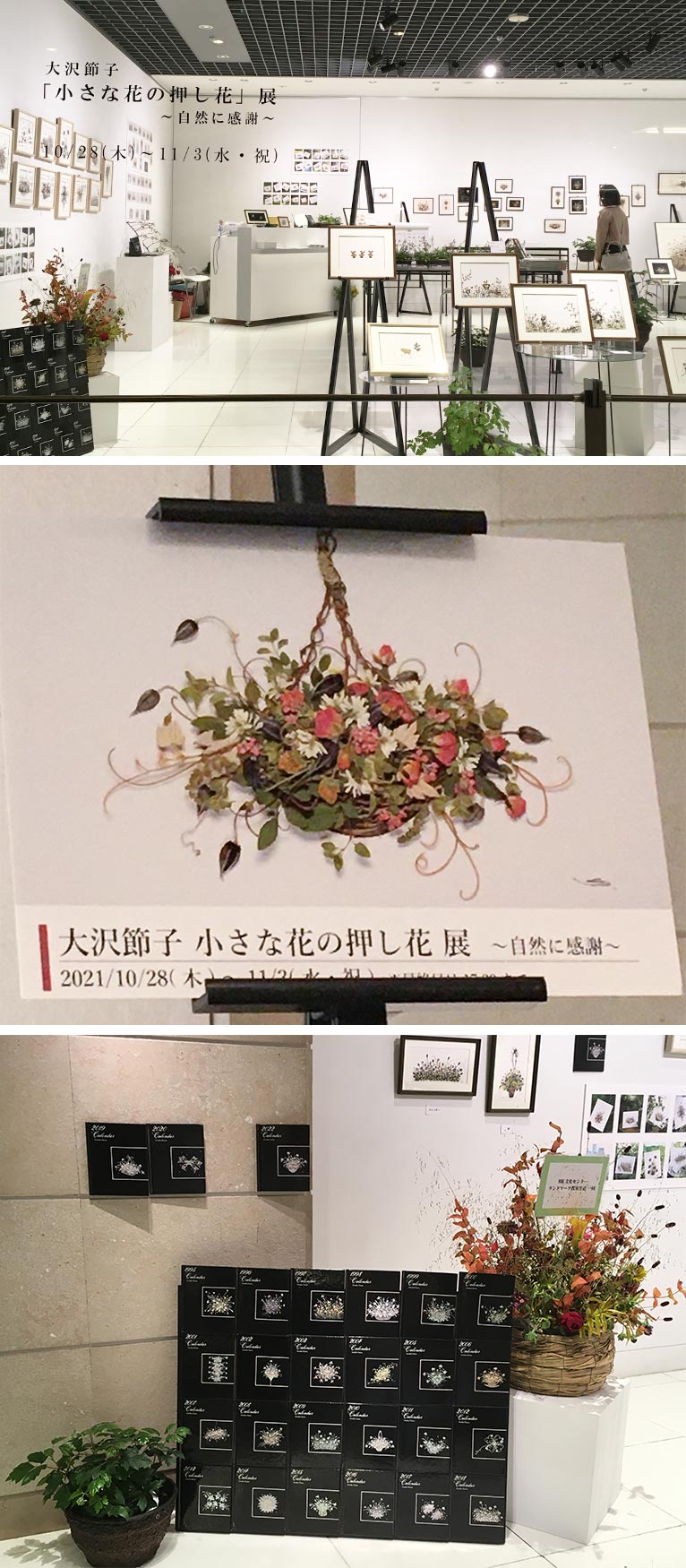 2021年10月28日～11月3日大沢節子 小さな花の押し花展～自然に感謝～　Bunkamura Box Gallery