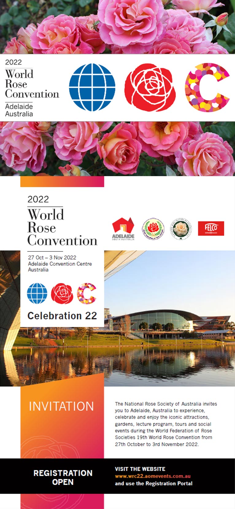2022年10月27日～11月3日『世界バラ会連合第19回世界大会』アデレードで開催！(オンラインでも参加できるようになりました）