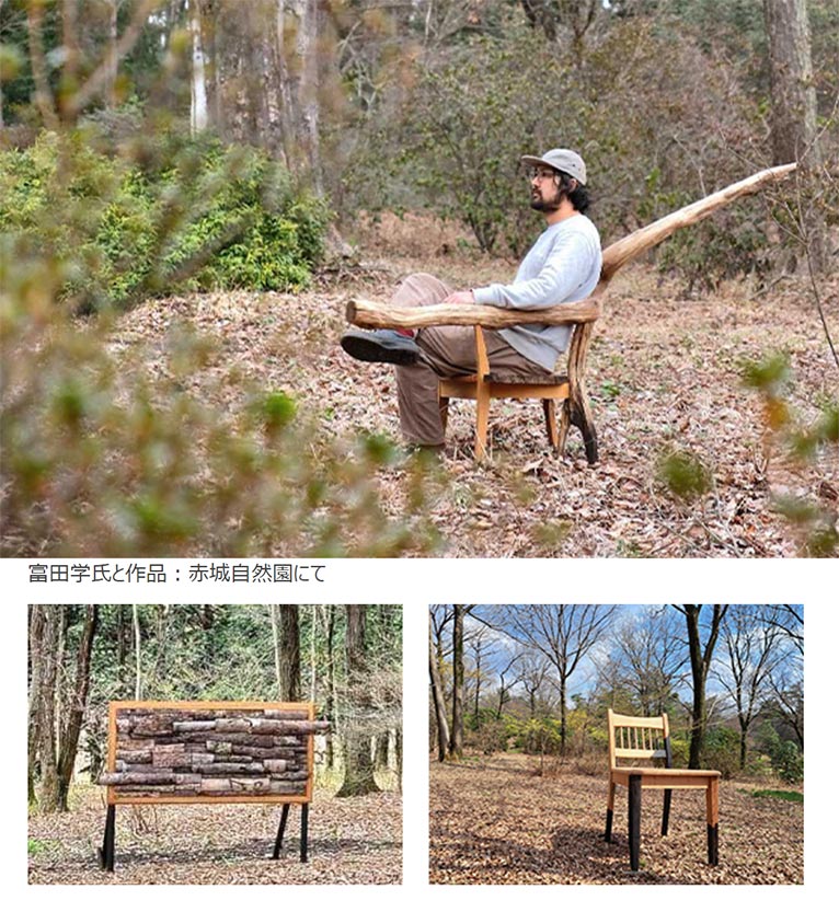 赤城自然園では、富田学氏とのコラボレーションが、今春スタート！アートを通して自然に触れるプログラム～Wood into the Woods～