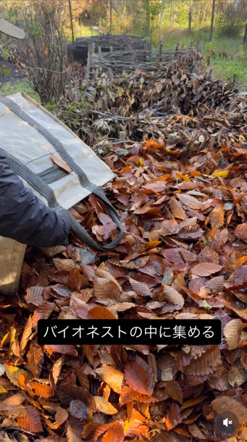 『バイオネストで腐葉土作り』恵泉女学園蓼科ガーデン