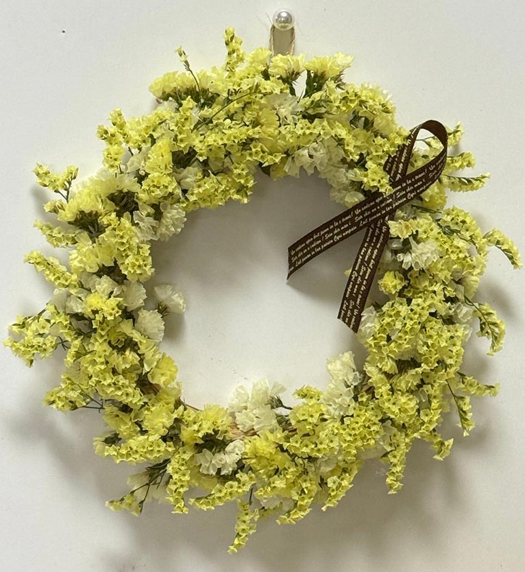 2026年3月13・14日『春の花々とクレマチス展2026』サンシャインシティ 可愛い春色のスターチスのミニリース ワークショップ