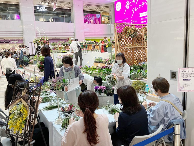 2026年3月13・14日『春の花々とクレマチス展2026』サンシャインシティ 昨年のワークショップの様子