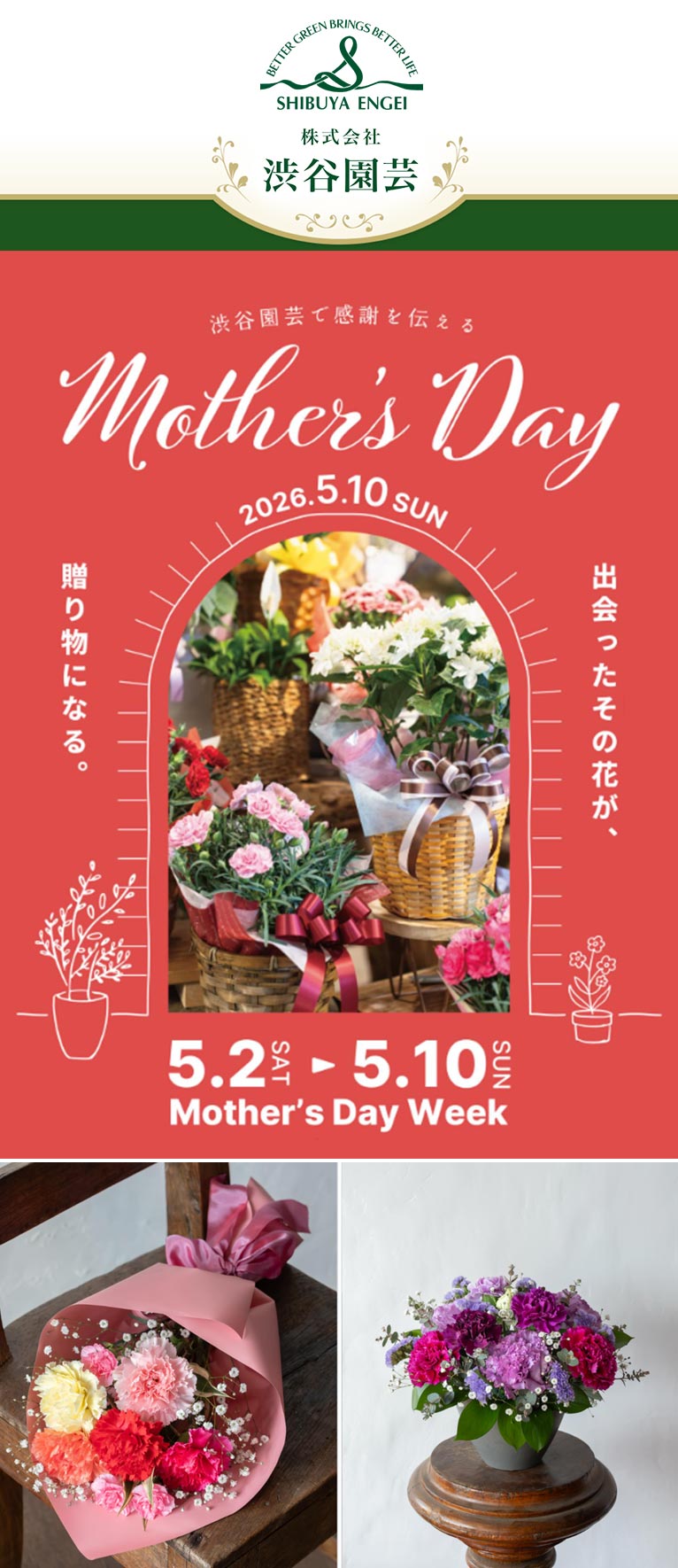 2026年5月2〜10日『母の日Week』渋谷園芸 練馬本店
