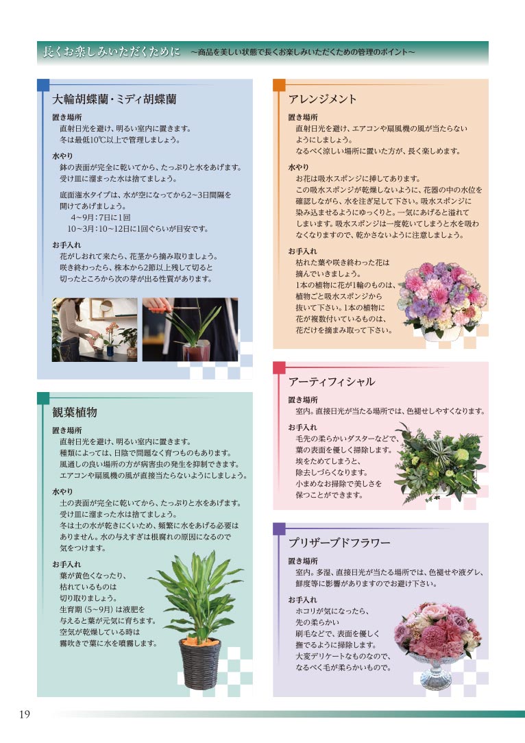 大切な方へ心を込めて贈る フラワー＆グリーンギフト 株式会社セゾンプライム ガーデン事業 長くお楽しみいただくために