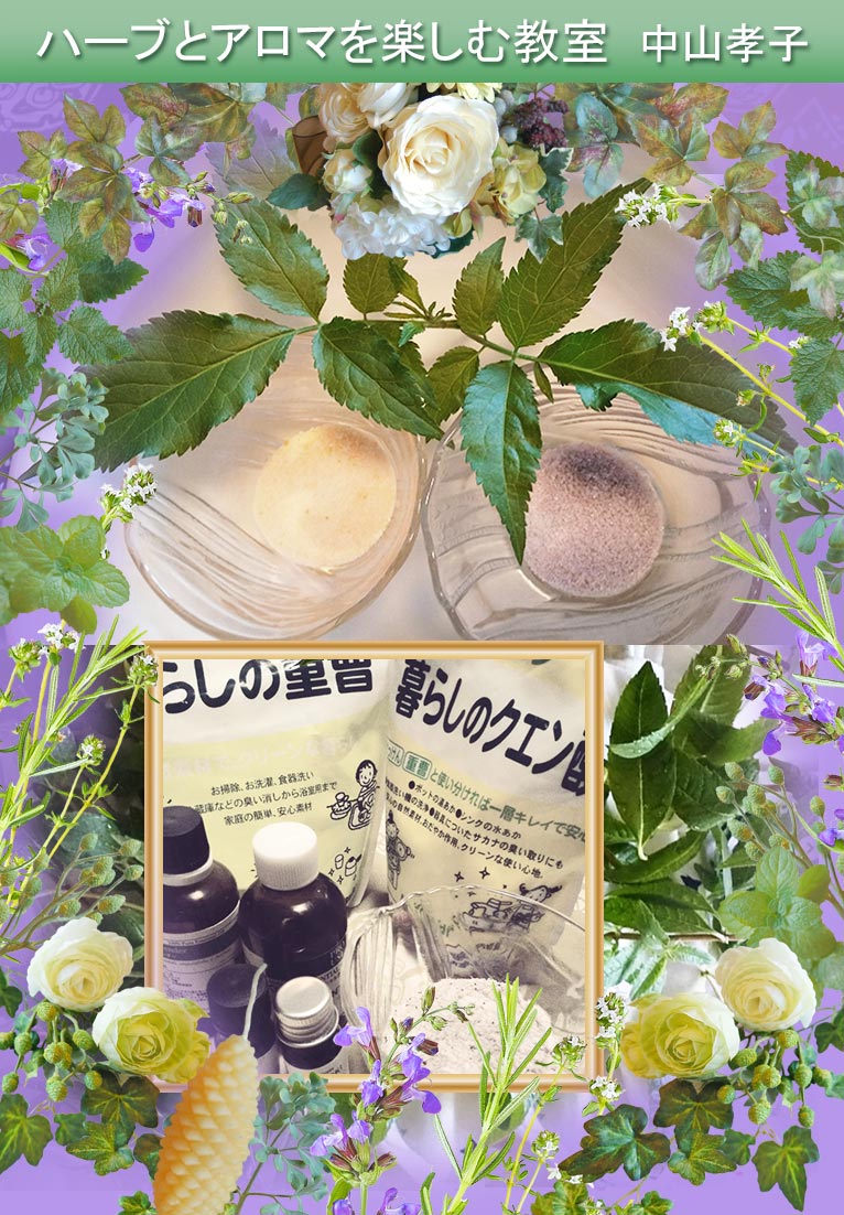 2026年6月14・24日『発泡入浴剤作り』ハーブとアロマを楽しむ教室 中山孝子