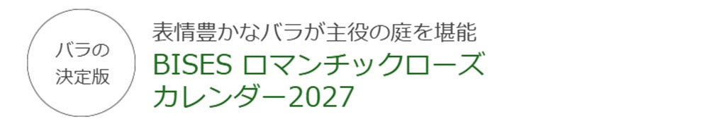 2026年9月14日発売！　BISESオリジナル2027カレンダー3タイプ 表情豊かなバラが主役の庭を堪能 BISES ロマンチックローズカレンダー2027