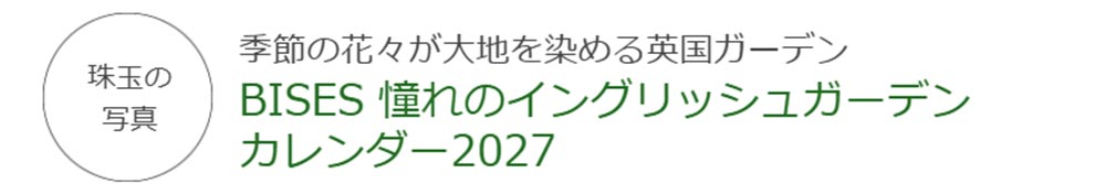2026年9月14日発売！　BISESオリジナル2027カレンダー3タイプ 季節の花々が大地を染める英国ガーデン　BISES 憧れのイングリッシュガーデン　カレンダー2027