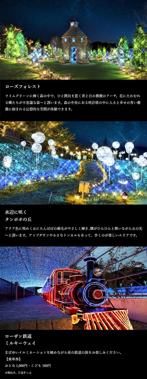 2026年10月9日～2027年2月15日　関西最大級規模を誇る自然派イルミネーション『HIKARIUM 2026～光の魔法が満ちる、冬のファンタジーガーデン』ROSE & BERRY Tawada　ローザンベリー多和田　エリア案内